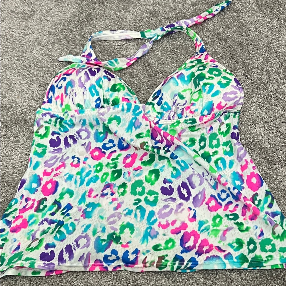 Victoria's Secret Colorful Leopard Bikini Top